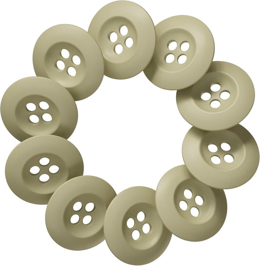 12pcs Khaki Sewing Buttons 0.75 Inch Army Military Buttons 30L 4 Holes Polished Matte Finish 19mm Plastic Great for Pants Jackets Uniforms Bags Accessories Crafts